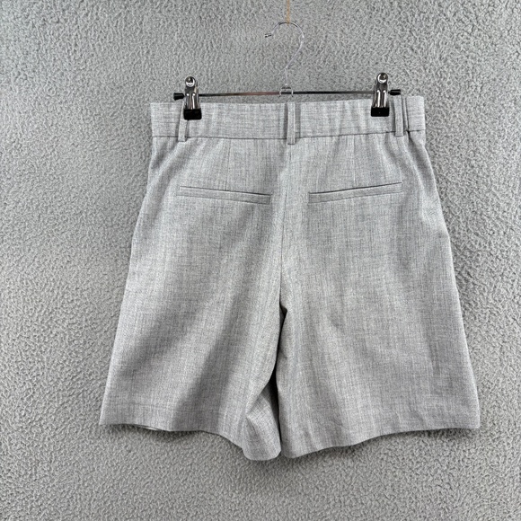Abercrombie & Fitch Tailored Pleated High-Rise Shorts Gray Size 25 - Picture 4 of 10